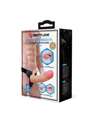 PRETTY LOVE - Mavis Flesh, Universal Strap-On Harness, Dildo 7.4'' TPR