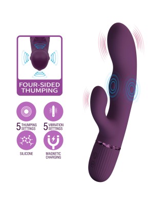 Pretty Love Zach Purple – Four-Sided Thumping Rabbit Vibrator