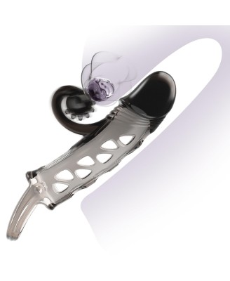 ROMANCE - Penis sleeve, TPE material,vibration, battery LR41*3, Black