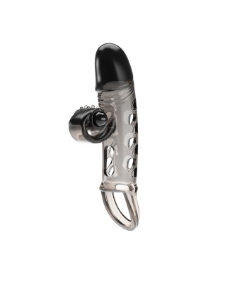 ROMANCE - Penis sleeve, TPE material,vibration, battery LR41*3, Black