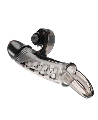 ROMANCE - Penis sleeve, TPE material,vibration, battery LR41*3, Black
