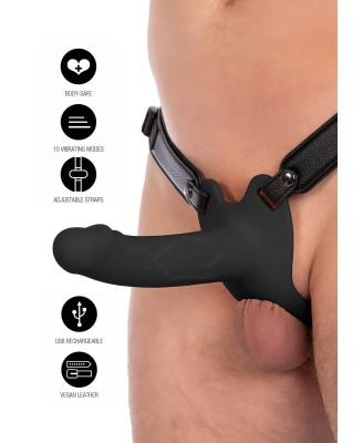 Hollow Penis Strapon Vibrating Silicone 16 cm