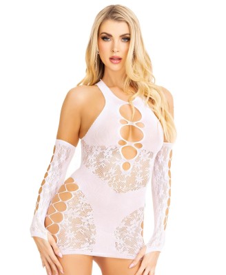Racer Back Mini Dress and Matching Gloves