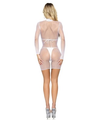 Ultra Net High Neck Mini Dress