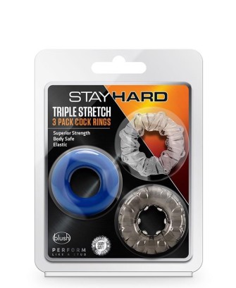 STAY HARD TRIPLE STRETCH 3PACK COCKRINGS