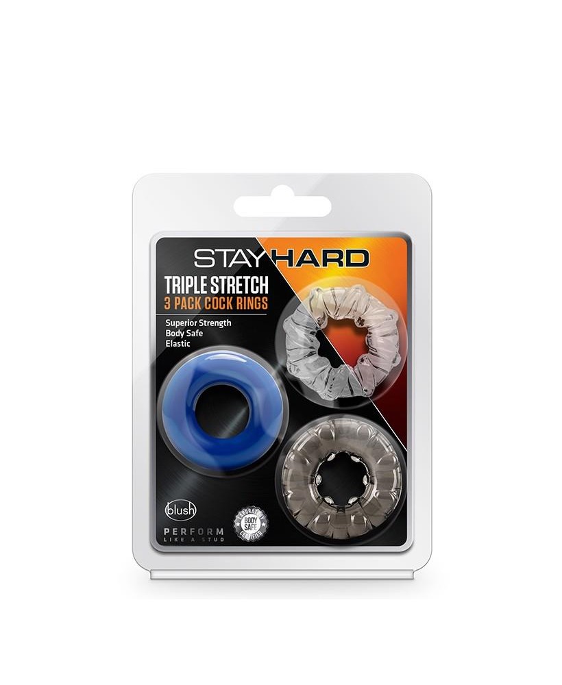 STAY HARD TRIPLE STRETCH 3PACK COCKRINGS