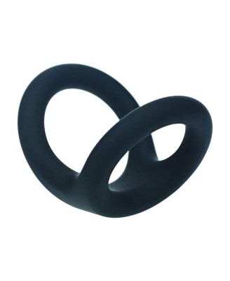Double O Silicone Cockring - L - Black