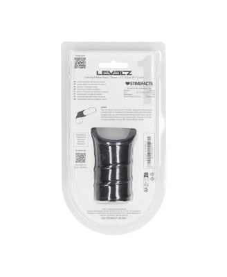 Silicone Cockring and Ribbed Sleeve - Black