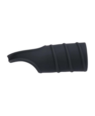 Silicone Cockring and Ribbed Sleeve - Black