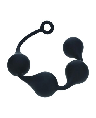 Silicone Waterdrop Anal Balls - XL - 50mm - Black