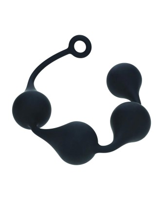 Silicone Waterdrop Anal Balls - XL - 50mm - Black