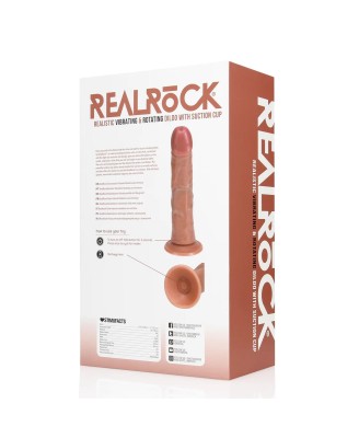 Vibrating and Rotating Regular Curved Cock - 8 / 20,5 cm - Tan