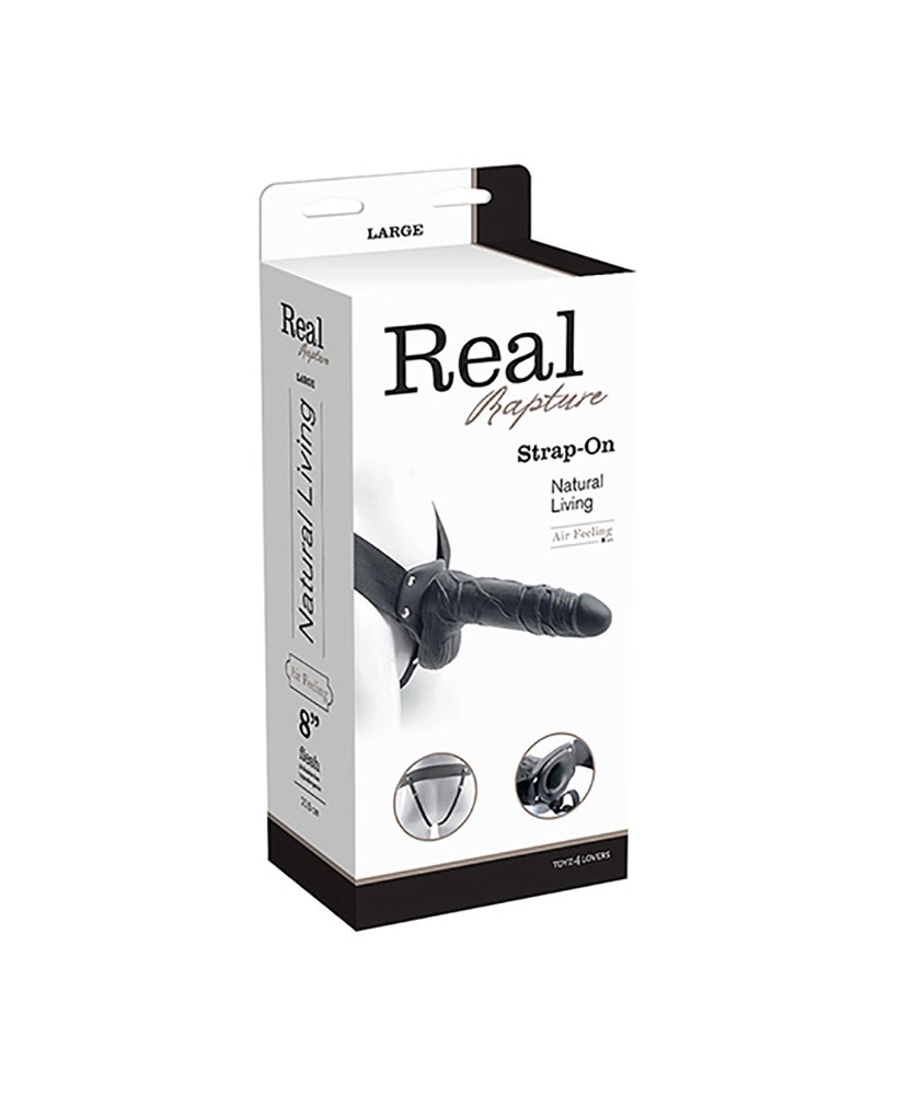 Proteza-FALLO STRAP ON CAVO REAL RAPTURE 8 BLACK WITH BALLS