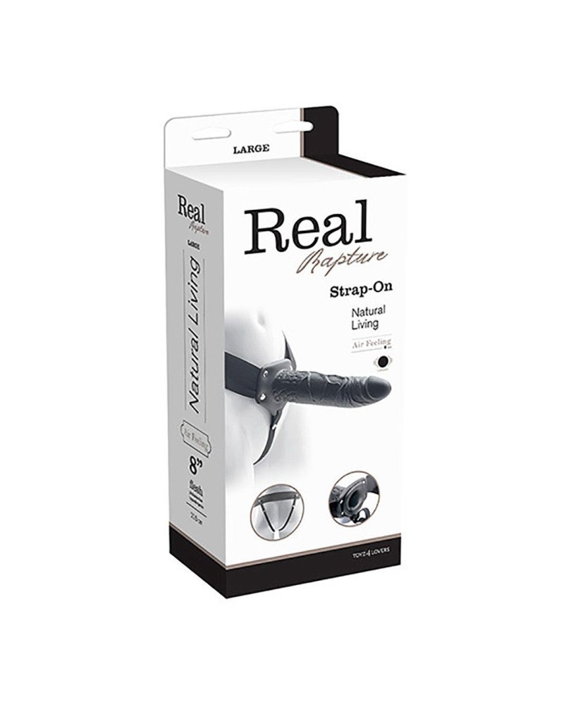 Proteza-VIBRATORE STRAP ON CAVO REAL RAPTURE 8 BLACK