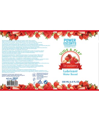 Power Escorts - DR07 - Strawberry Water-Based Lubricant 200ml – Slide Play Personal Lube
