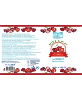 Power Escorts - DR08 - Cherry Water-Based Lubricant 200ml – Slide Play Personal Lube