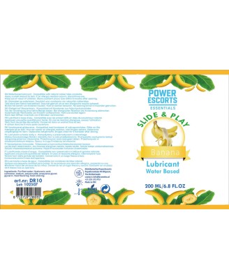 Power Escorts - DR10 - Banana Water-Based Lubricant 200ml – Slide Play Personal Lube