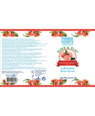 Power Escorts - DR11 - Honey Peach Water-Based Lubricant 200ml – Slide Play Personal Lube