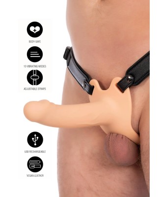Hollow Penis Strapon Vibrating Silicone 16 cm