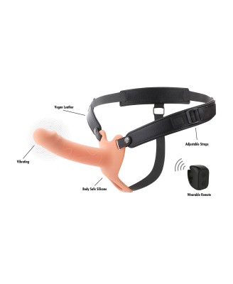 Hollow Penis Strapon Vibrating Silicone 16 cm