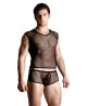 Net set - shirt and thong - black XL