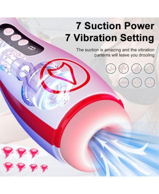 Masturbator - Vibrating Masturbation Cup , 7 Suction Power, 7 Vibration Setting