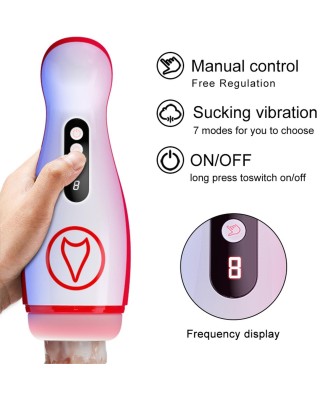 Masturbator - Vibrating Masturbation Cup , 7 Suction Power, 7 Vibration Setting