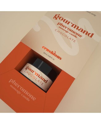CRUSHIOUS GOURMAND MASSAGE CANDLE WITH PHEROMONES AND CHOCOLATE SCENT 20ML