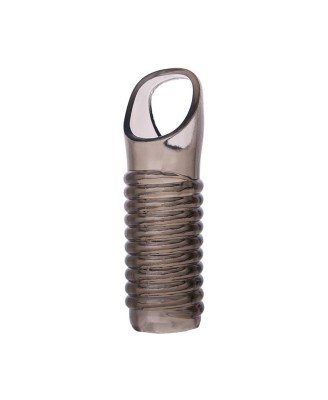 ToyFa XLover, Penis sleeve, for enlargement, TPE, transparent black, 11 cm