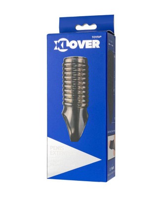 ToyFa XLover, Penis sleeve, for enlargement, TPE, transparent black, 11 cm