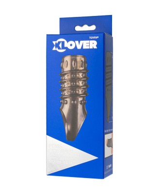 ToyFa XLover, Penis sleeve, for enlargement, TPE, transparent black, 10,5 cm