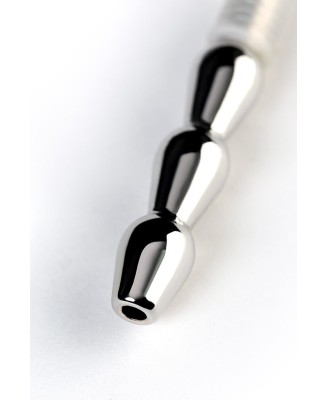 Urethral catheter TOYFA Metal, with replaceable securing rings, silicone, silver, 23cm