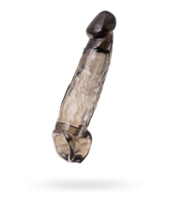 Sleeve ToyFa Xlover, to increase size, TPE, black,transparent , 19,5 cm