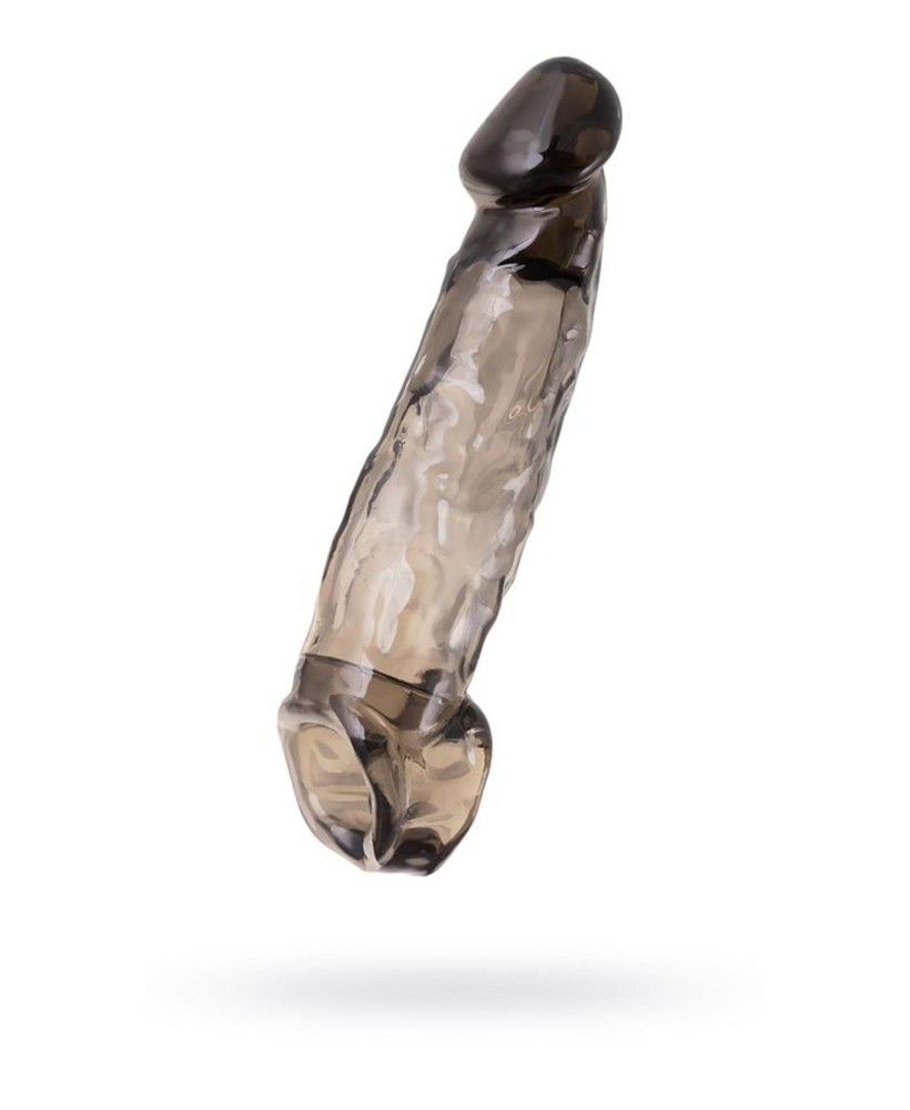 Sleeve ToyFa Xlover, to increase size, TPE, black,transparent , 19,5 cm