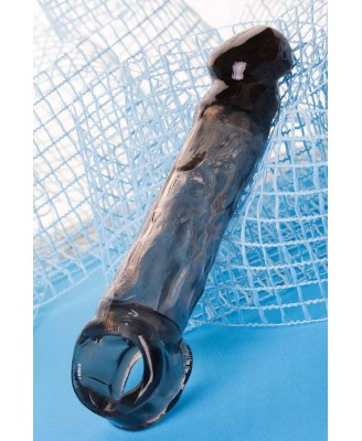 Sleeve ToyFa Xlover, to increase size, TPE, black,transparent , 19,5 cm