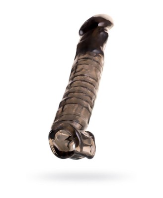 Sleeve ToyFa Xlover, to increase size, TPE, black,transparent , 22,5 cm