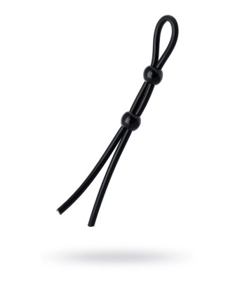 Lasso on the penis A-toys by TOYFA with two beads, silicone, black, 19.5 cm
