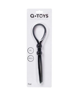 Lasso on the penis A-toys by TOYFA with two beads, silicone, black, 19.5 cm