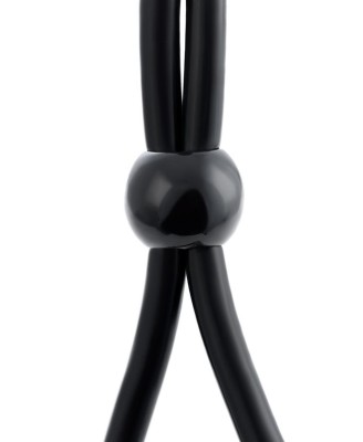 Lasso on the penis A-toys by TOYFA with two beads, silicone, black, 19.5 cm