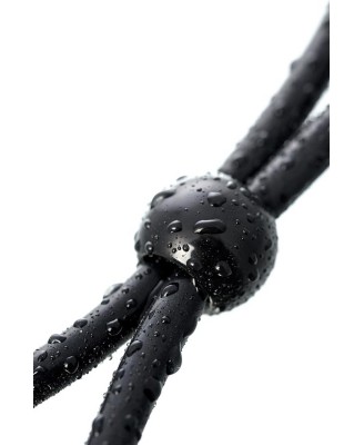 Lasso on the penis A-toys by TOYFA with two beads, silicone, black, 19.5 cm
