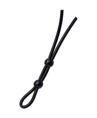 Lasso on the penis A-toys by TOYFA with two beads, silicone, black, 19.5 cm