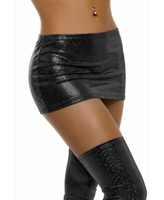 GLOSSY LUCIANA, skirt, wetlook, black, L