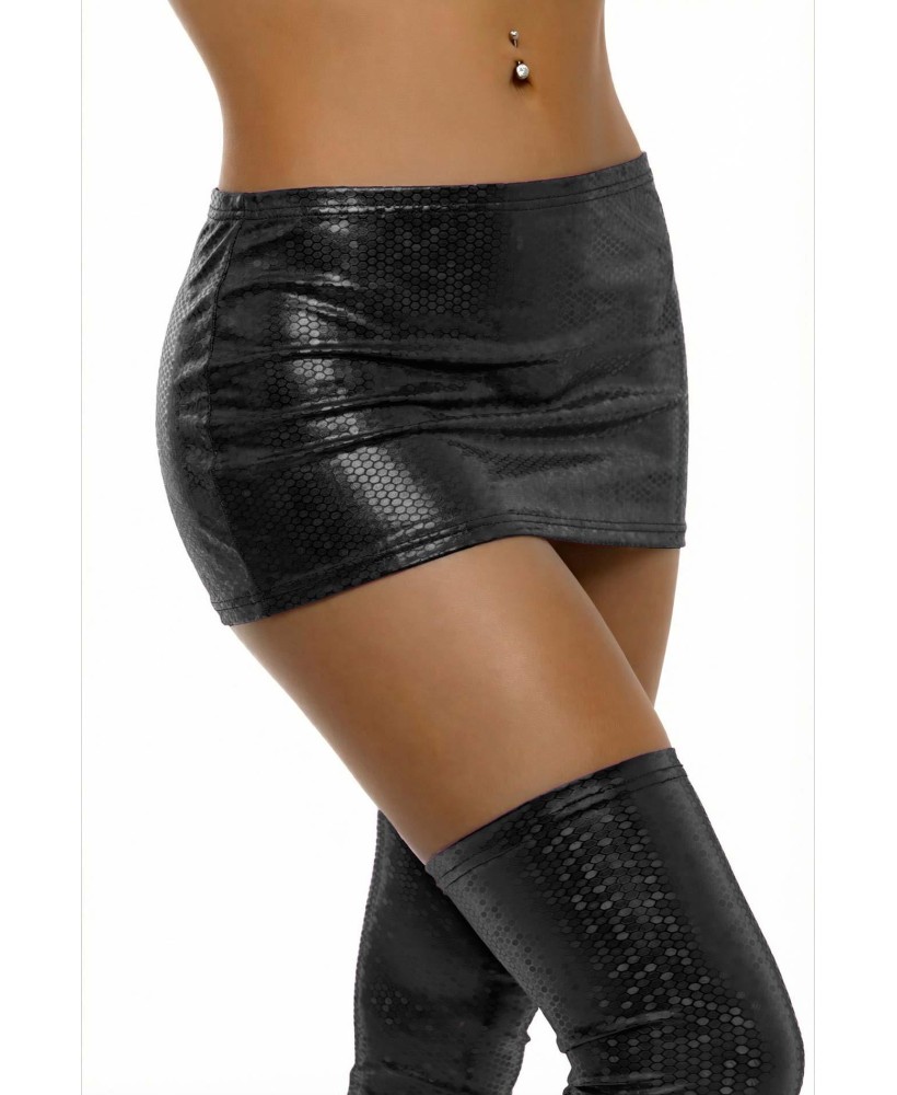 GLOSSY LUCIANA, skirt, wetlook, black, M
