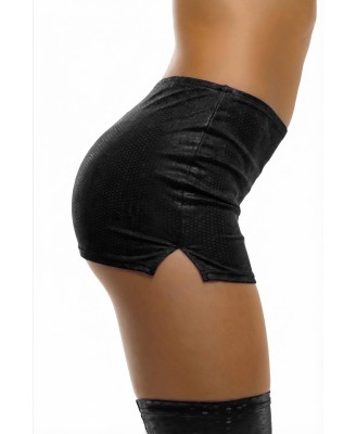 GLOSSY LUCIANA, skirt, wetlook, black, M