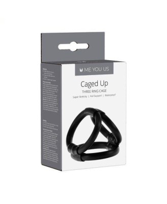 Pierścień- Me You Us Caged Up Cock Cage Black