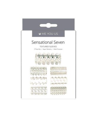 Stymulator- Me you Us Sensual Seven Textured Sleeves Transparent Small
