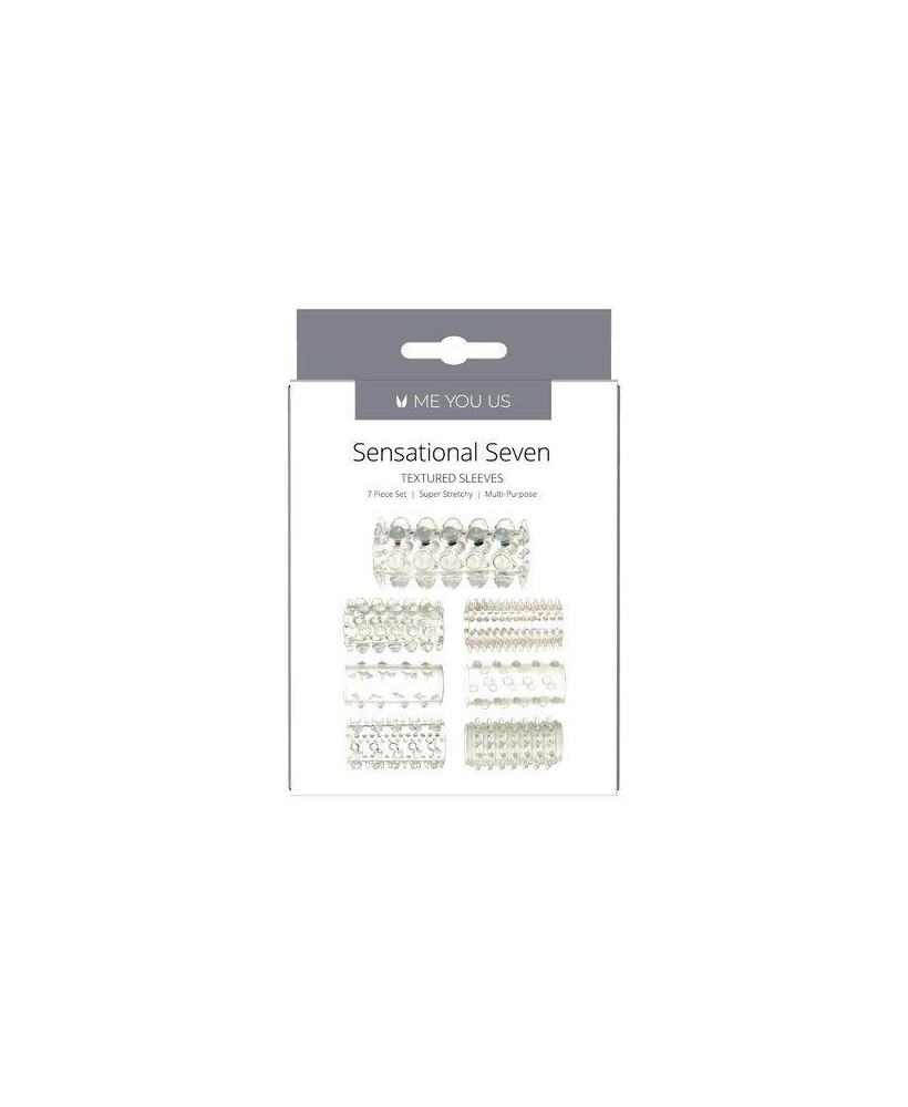 Stymulator- Me you Us Sensual Seven Textured Sleeves Transparent Small