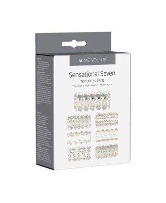 Stymulator- Me you Us Sensual Seven Textured Sleeves Transparent Small