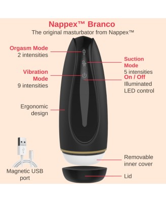 Masturbator - Nappex™ Branco Black - Premium Mastubators (10 Languages