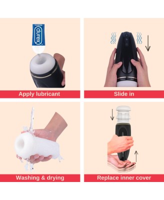 Masturbator - Nappex™ Branco Black - Premium Mastubators (10 Languages